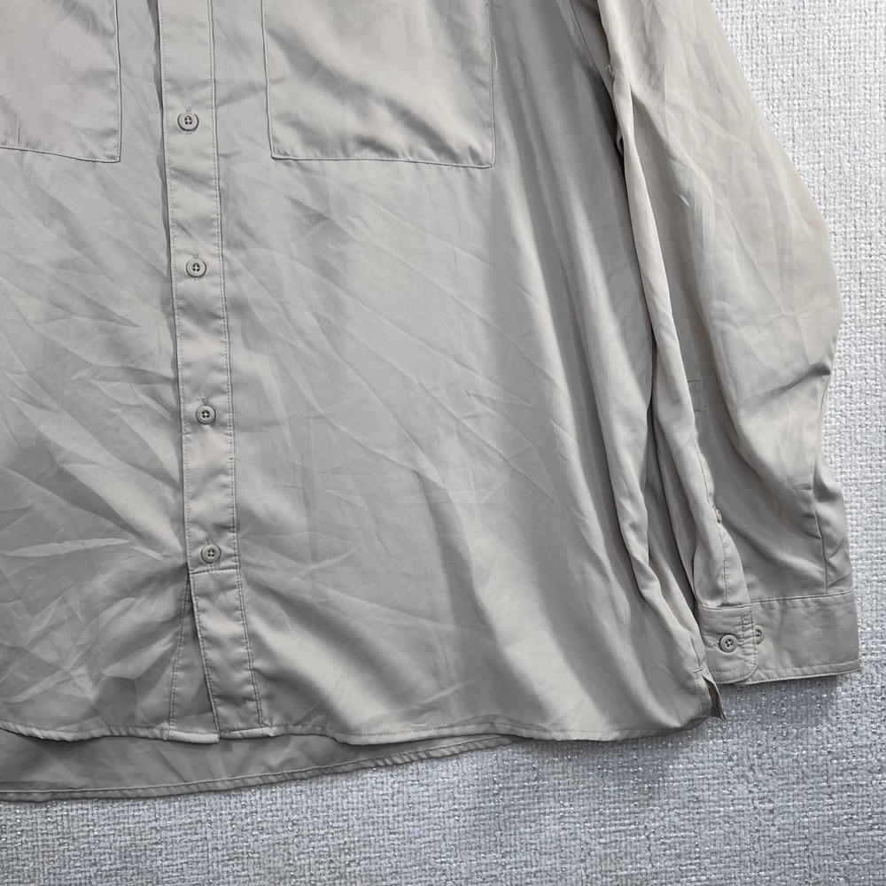 Realtree Fishing Long Sleeve Sun Shirt‎ Tan Mens 2XL Vented Pockets Performance - Picture 3 of 12
